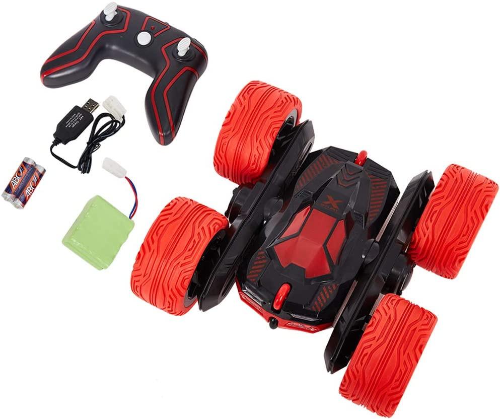 RC Car Double Sided Rotating Tumbling Ransformation 360 Degree/RED - Luckyermore