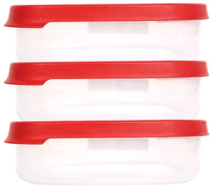 Wham 6PCS BPA Free Reusable Plastic Container Food Saving Storage Set Safe Food Box Set - Airtight, Leakproof, Microwave, Freezer & Dishwasher Safe, Set of 3, (4 Cup) - Luckyermore