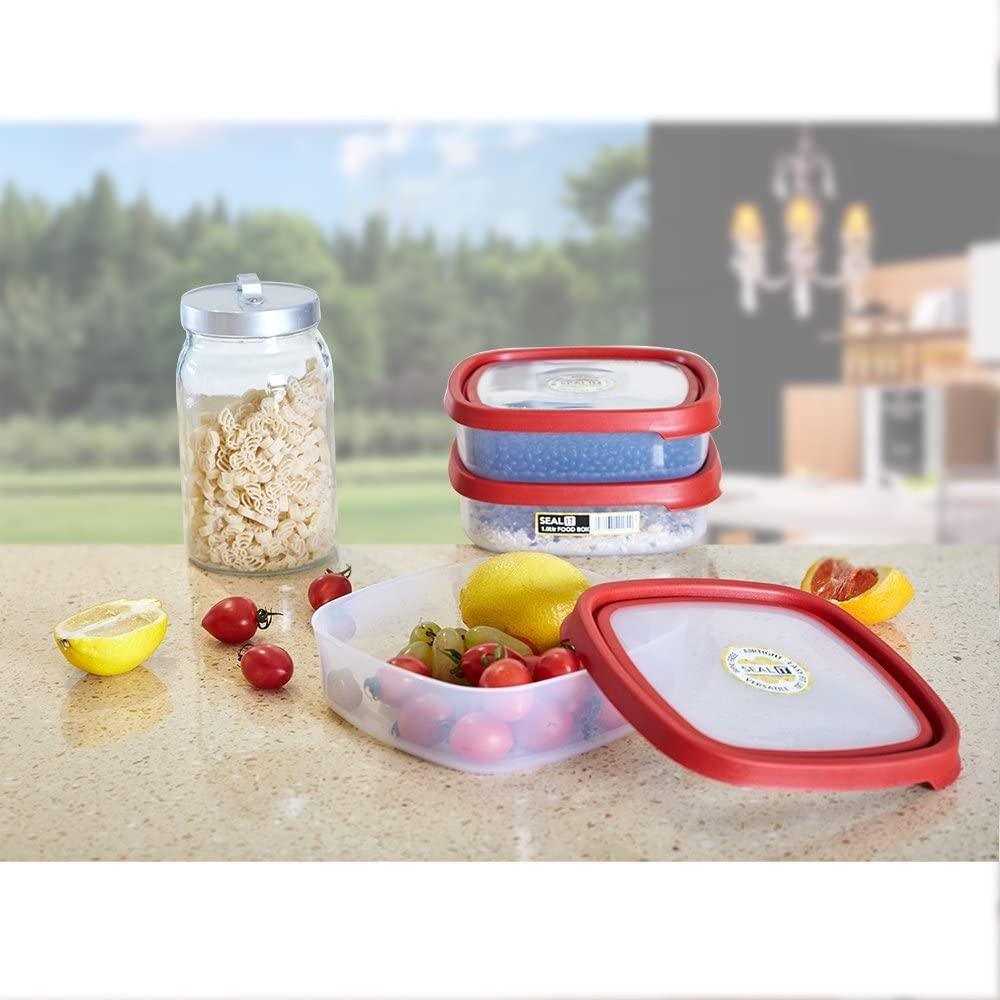 Wham 6PCS BPA Free Reusable Plastic Container Food Saving Storage Set Safe Food Box Set - Airtight, Leakproof, Microwave, Freezer & Dishwasher Safe, Set of 3, (4 Cup) - Luckyermore