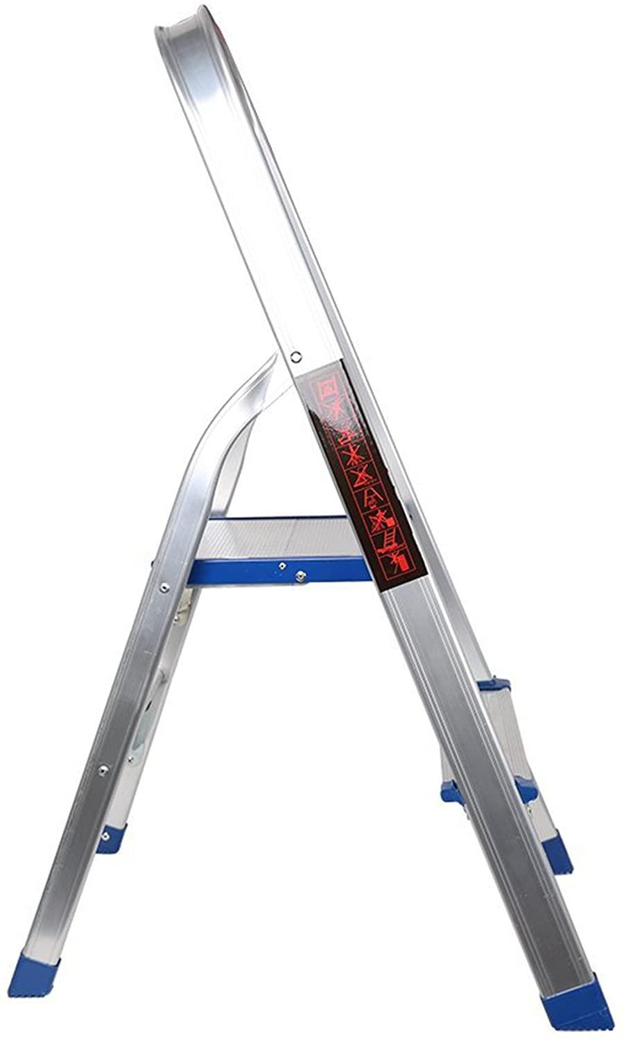2 Step Ladder Aluminum Folding Step Stool with 330lbs Capacity Anti-Slip Pedal