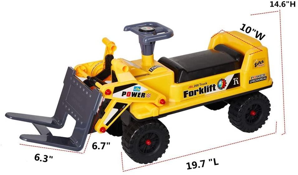 Ride-on Forklift Construction Truck Toy for Children,Sound, Lifting, Loading and Unloading, Sliding Function - Luckyermore