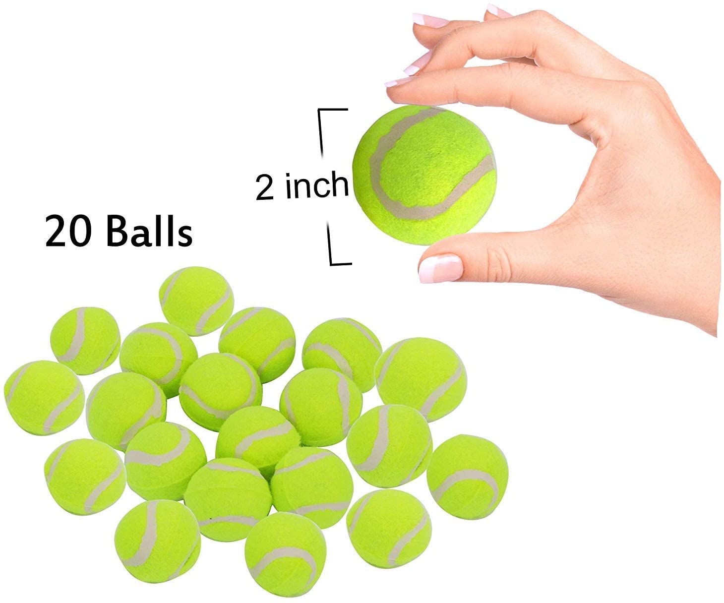 20 Pcs Pet Dog Tennis Ball Premium Fetch Toy 2 Inch Mini Tennis Ball for Puppy Small Dog