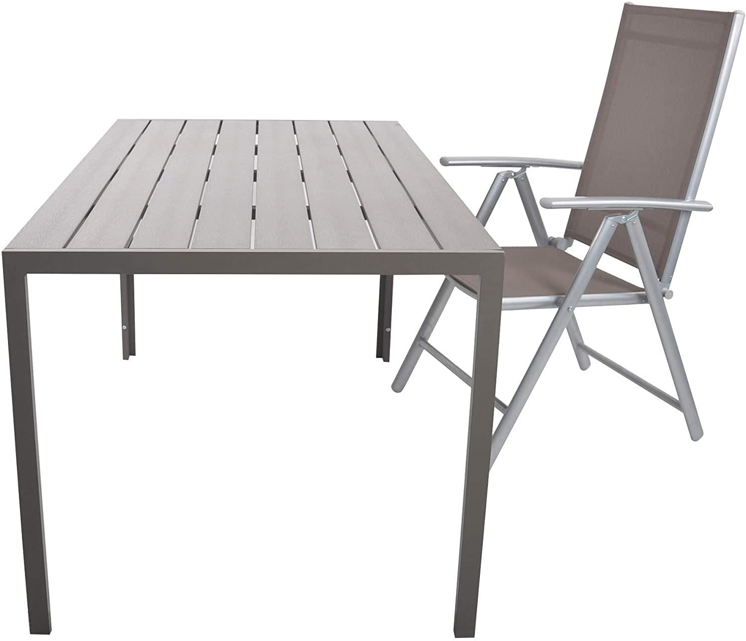 55" Outdoor Patio Dining Table for 4-6 Rectangular Table with Aluminum Frame, Gray