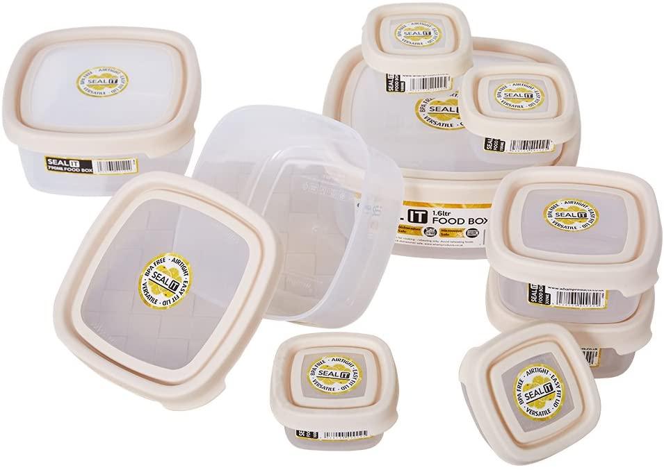Wham Product Premier Food Storage Containers Food Container Set with Lids Wham Box,Red,Milkwhite, Seal IT - Luckyermore
