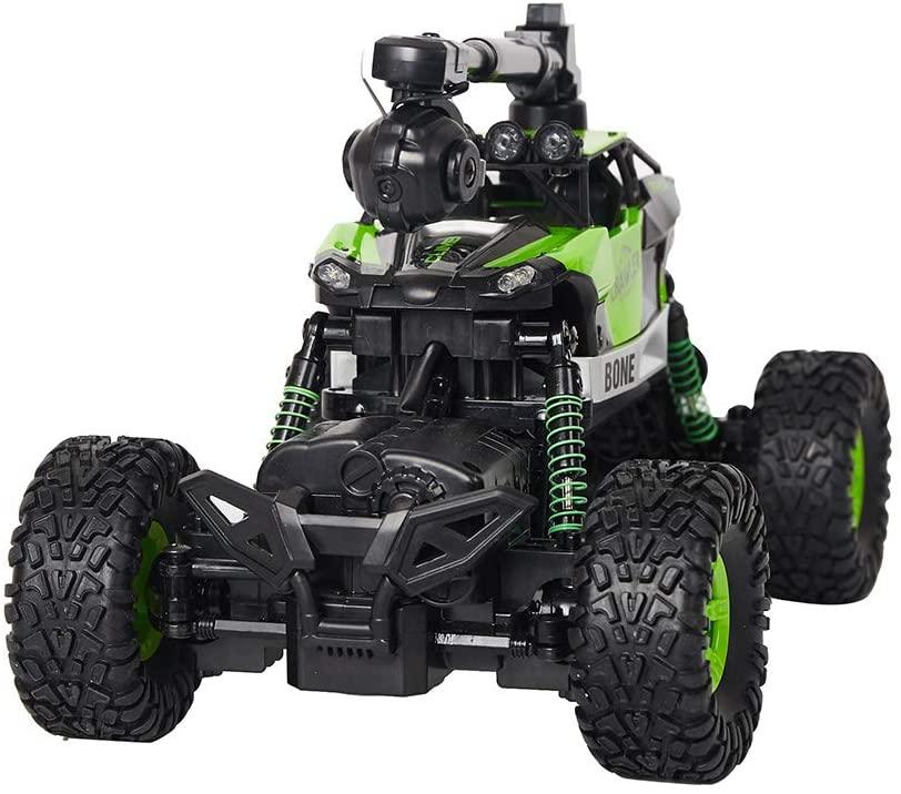 2.4GHz 4WD Off-Road Vehicles 1:16 Remote Control Rock Crawler Truck with WiFi 0.3MP Camera , Can Control by Phone , Green/Red Color
