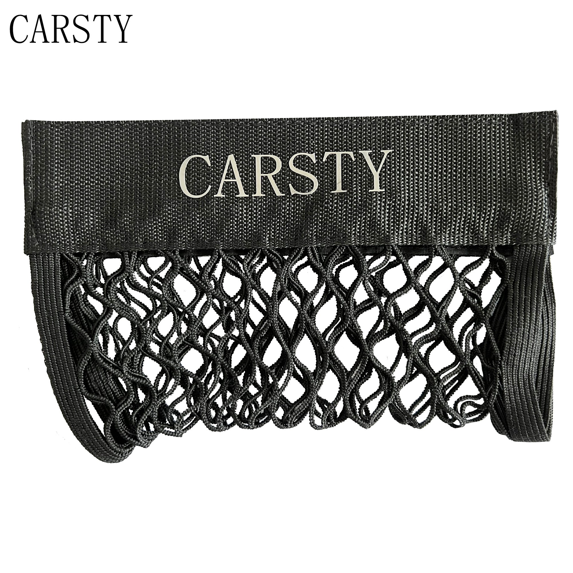 CARSTY Automobile Trunk Luggage Net Bag Trunk Elastic Multi-purpose Velcro Double-layer Trunk Storage Bag