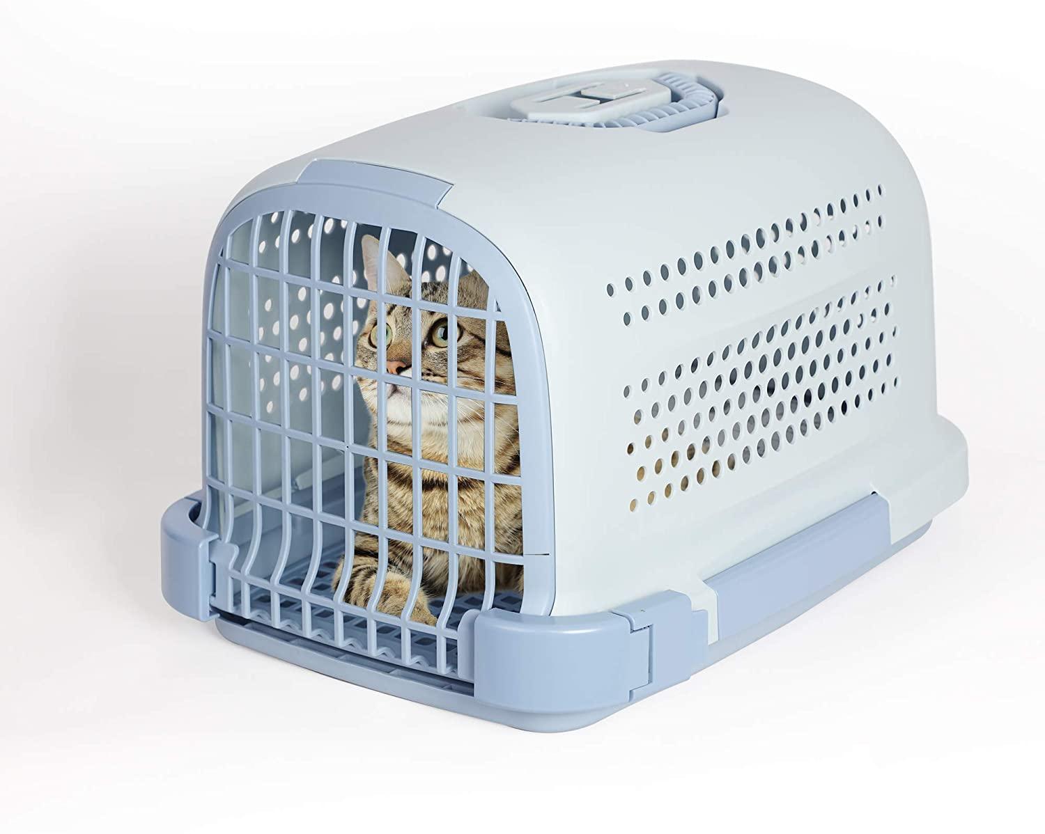 Pet Travel Cage Pet Hard-Side Carrier Plastic Pet Travel Kennel for Dog,Heavy Duty Dog Carrier Easy Assembly Pet Airline Box Portable Cage,Animal Carrier - Luckyermore