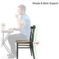 Set of 2 Kitchen Dining Chairs Wood Seat with Metal Legs Fully Assembled, Curve V Back