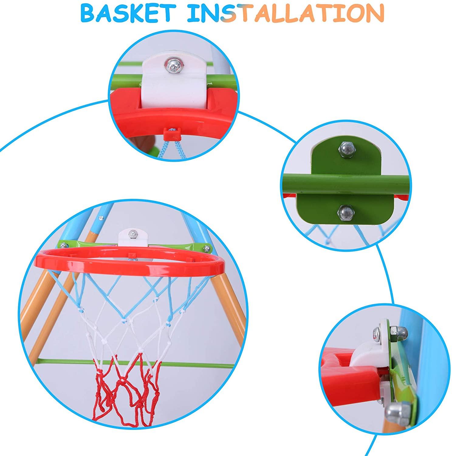 Toddler Swing Playset | 2 in 1 Swing Basketball Combination Swing Toys Set Indoor and Outdoor Playground Swing Seat for Kids Boys Girls (Chair) - Luckyermore