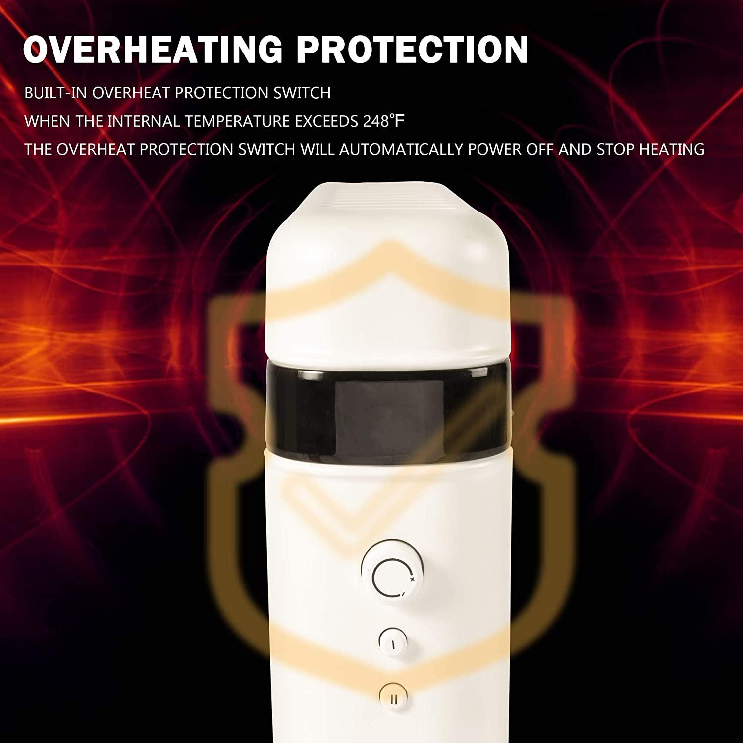LUCKYERMORE 1500W Electric Space Heater with 2 Heat Modes and Movable Wheels Overheat Protection