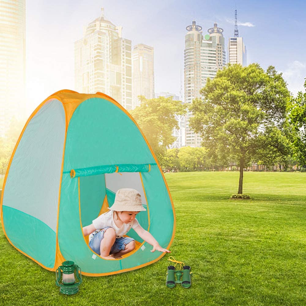 Kids Camping Set with Tent Camping Gear Tool Pretend Play Set for Toddlers Kids Boys Girls Outdoor Toy Birthday Gift