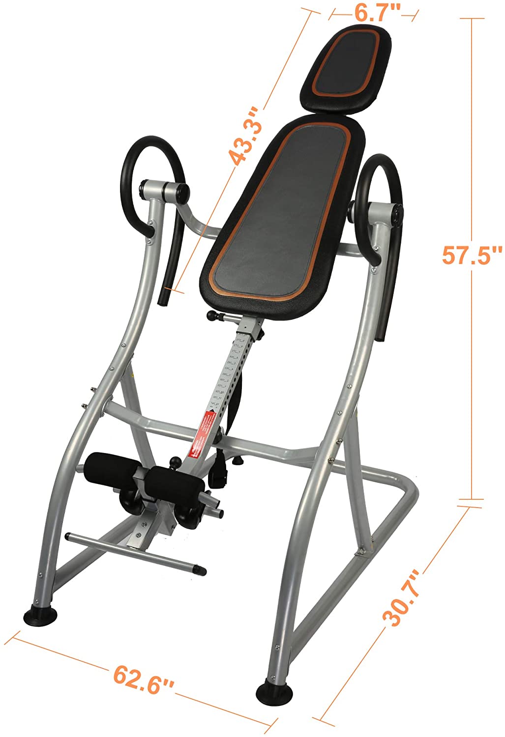 Heavy Duty Inversion Table 58-78 Inches Adjustable Pain Therapy Training with Protective Belt Support up to 330LBS