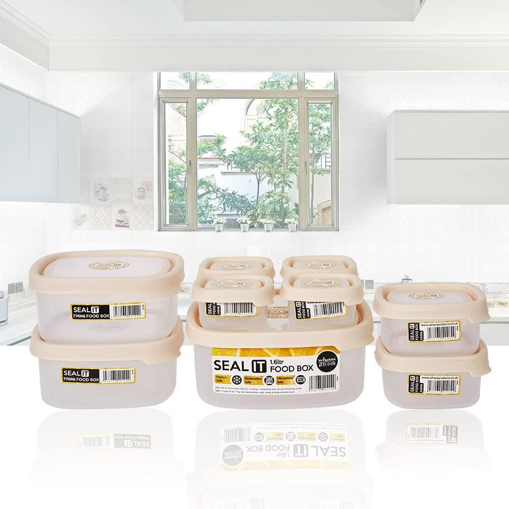 Wham Product Premier Food Storage Containers Food Container Set with Lids Wham Box,Red,Milkwhite, Seal IT - Luckyermore