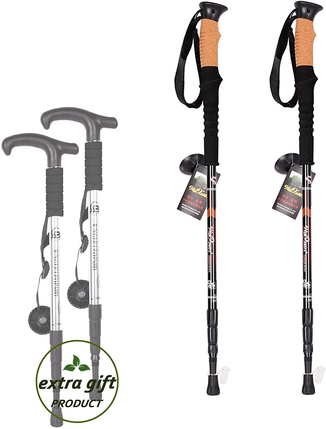2 Pack Trekking Poles Collapsible Climbing Stick - Luckyermore