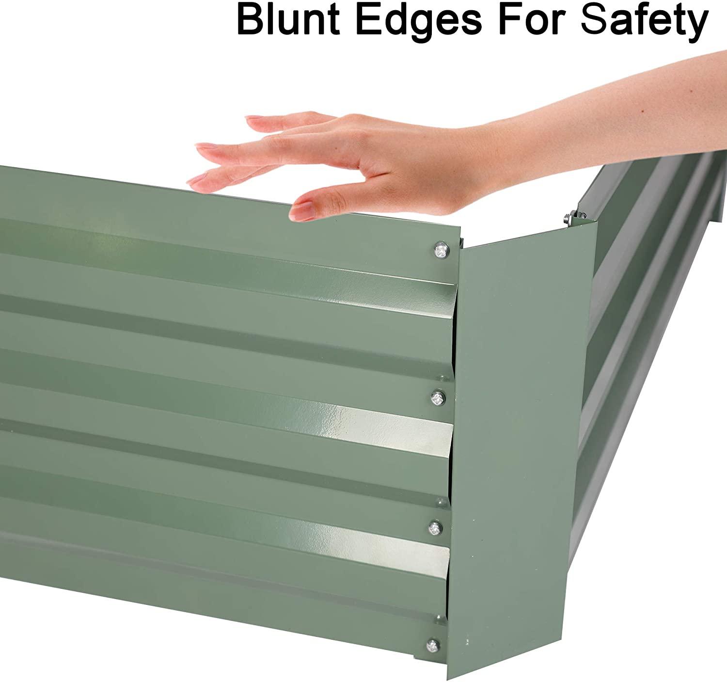 48"x36"x12" Raised Garden Bed Galvanized Planter Box Anti-Rust Coating Planting Vegetables Herbs and Flowers - Luckyermore