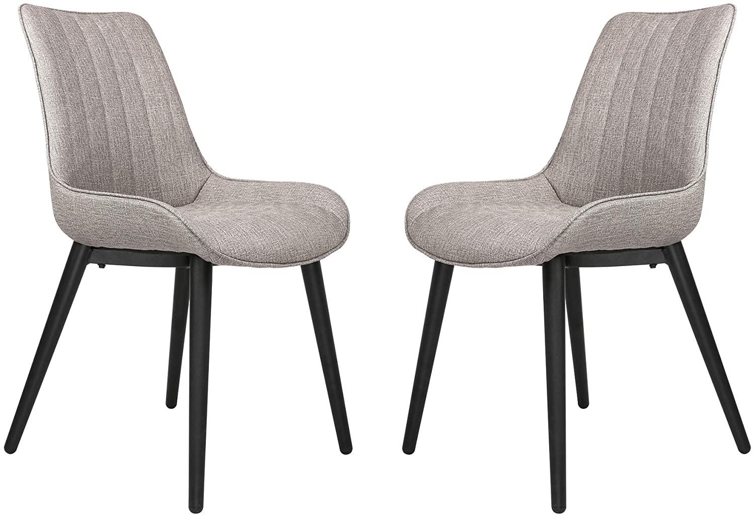 Elegant and Modern Dining Chair Set of 2, Metal Frame Comfortable and High Class Vinyl Seat, Water Repellent & Fire Retardant Suitable for Home and Restaurants, 400 lbs, Gray