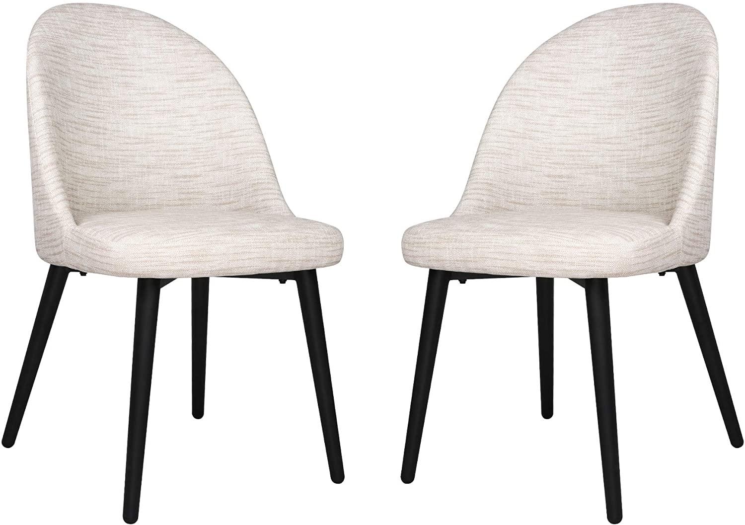 Elegant and Modern Dining Chair Set of 2, Metal Frame Comfortable and High Class Vinyl Seat, Water Repellent & Fire Retardant Suitable for Home and Restaurants, 400 lbs, White