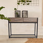 Entryway Console Table Hallway with 2 Drawers Wooden Metal Narrow Sofa Table with Two Storage Compartments Brown