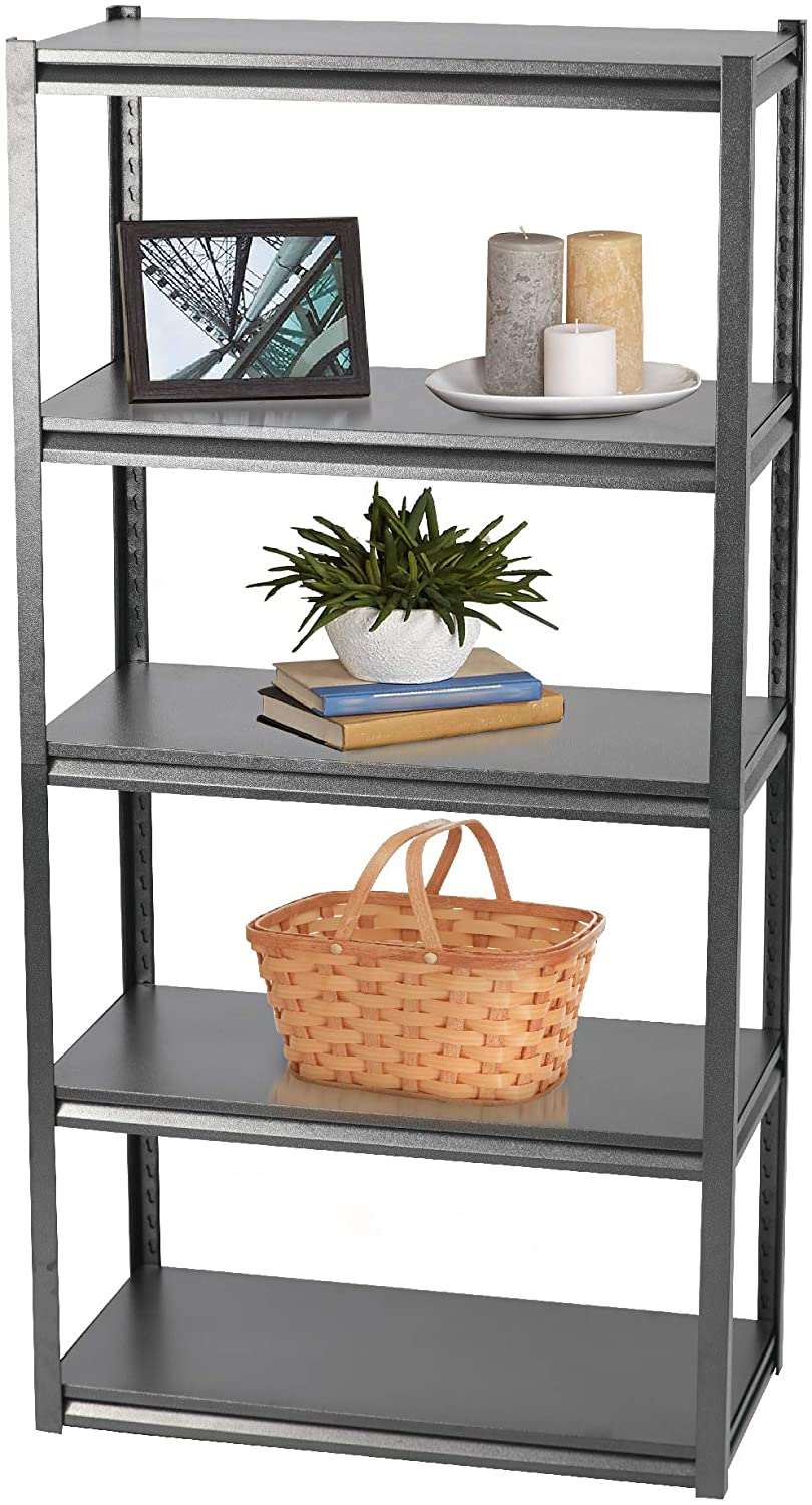 4 Tiers Adjustable Storage Shelf Rack Side End Table Modern Style Bookcase Display Stand and Storage Tower,Black,39.7” x 22” x6.7”