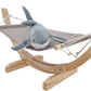 Cat Hammock Bed Pet Hanging Bed with Solid Wood Stand Heavy Duty Pet Perch for Kitty Sleeping and Playing