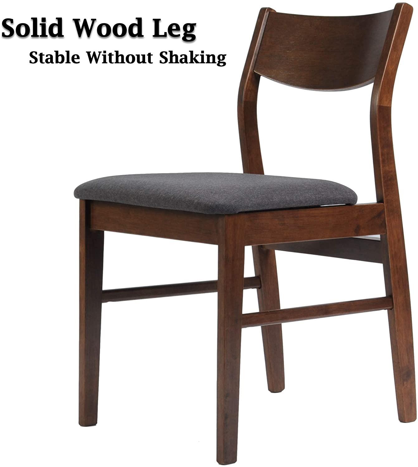 LUCKYERMORE 5 Piece Dining Table Set, 1 Dining Table 47.2" for 4-6 with 4 Dining Chairs Mid-Century Wood Kitchen Dining Set