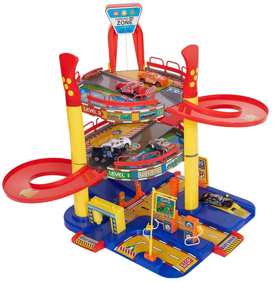 Parking Garage Playset for Toddler Car Garage for Boys (S-Size)