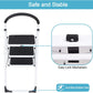 3 Step Stable Folding Step Ladder with Grips Sturdy Step Stool with Wide Pedal, 330 Lbs Capacity