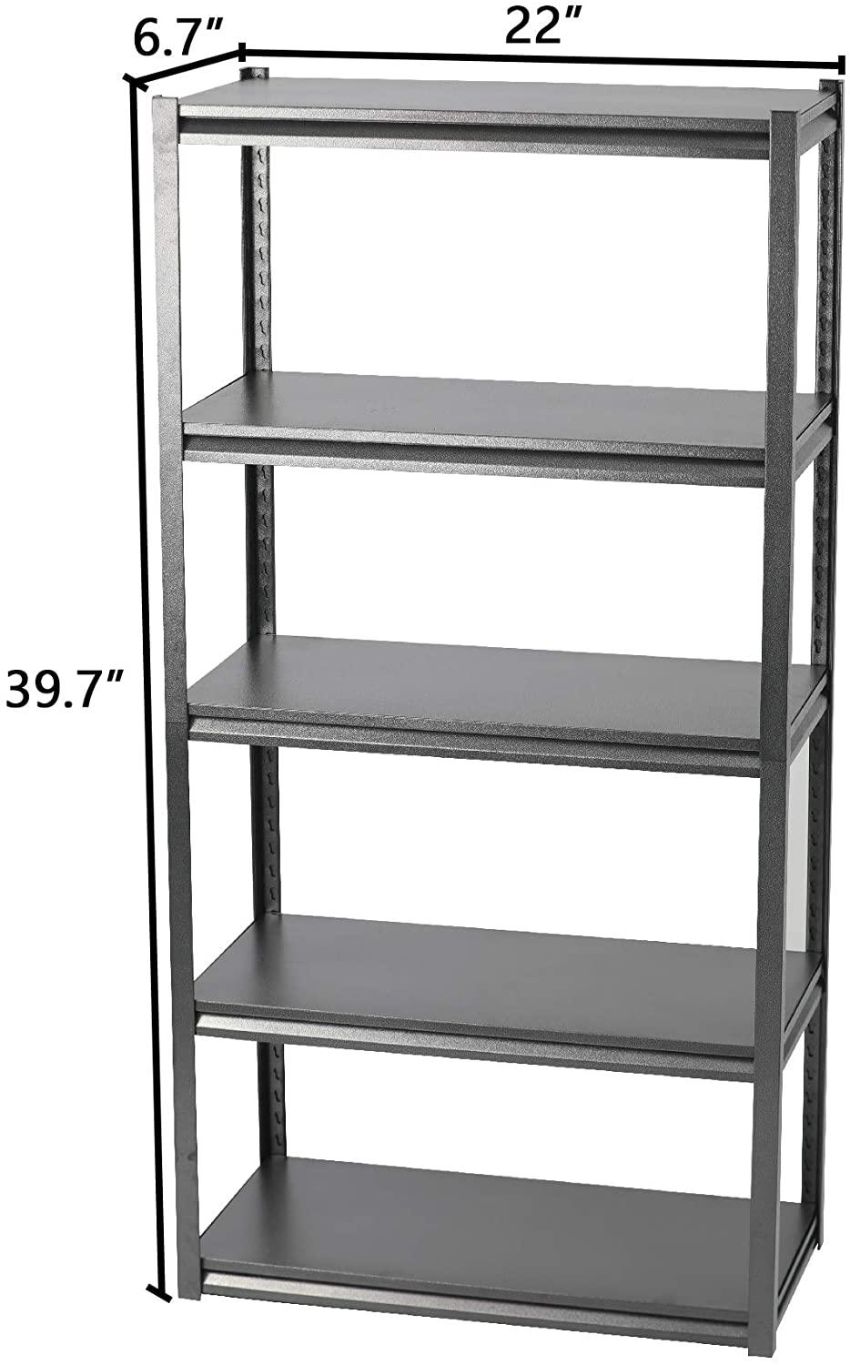 4 Tiers Adjustable Storage Shelf Rack Side End Table Modern Style Bookcase Display Stand and Storage Tower,Black, 39.7" x 22" x6.7" - Luckyermore
