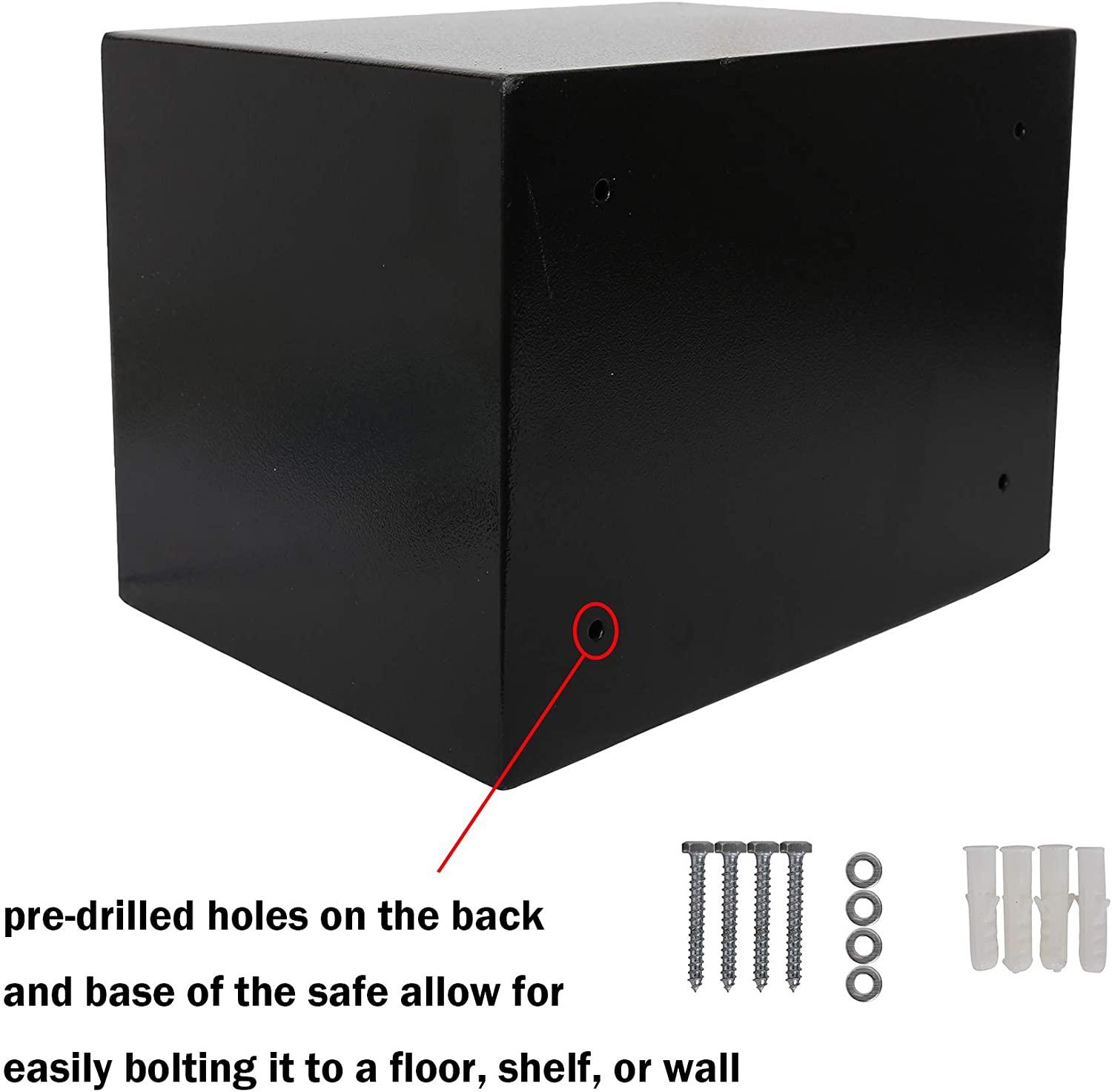 0.5 Cu Ft Small Home Safe Box Money Safe Wall Safe with Alarm System - Luckyermore