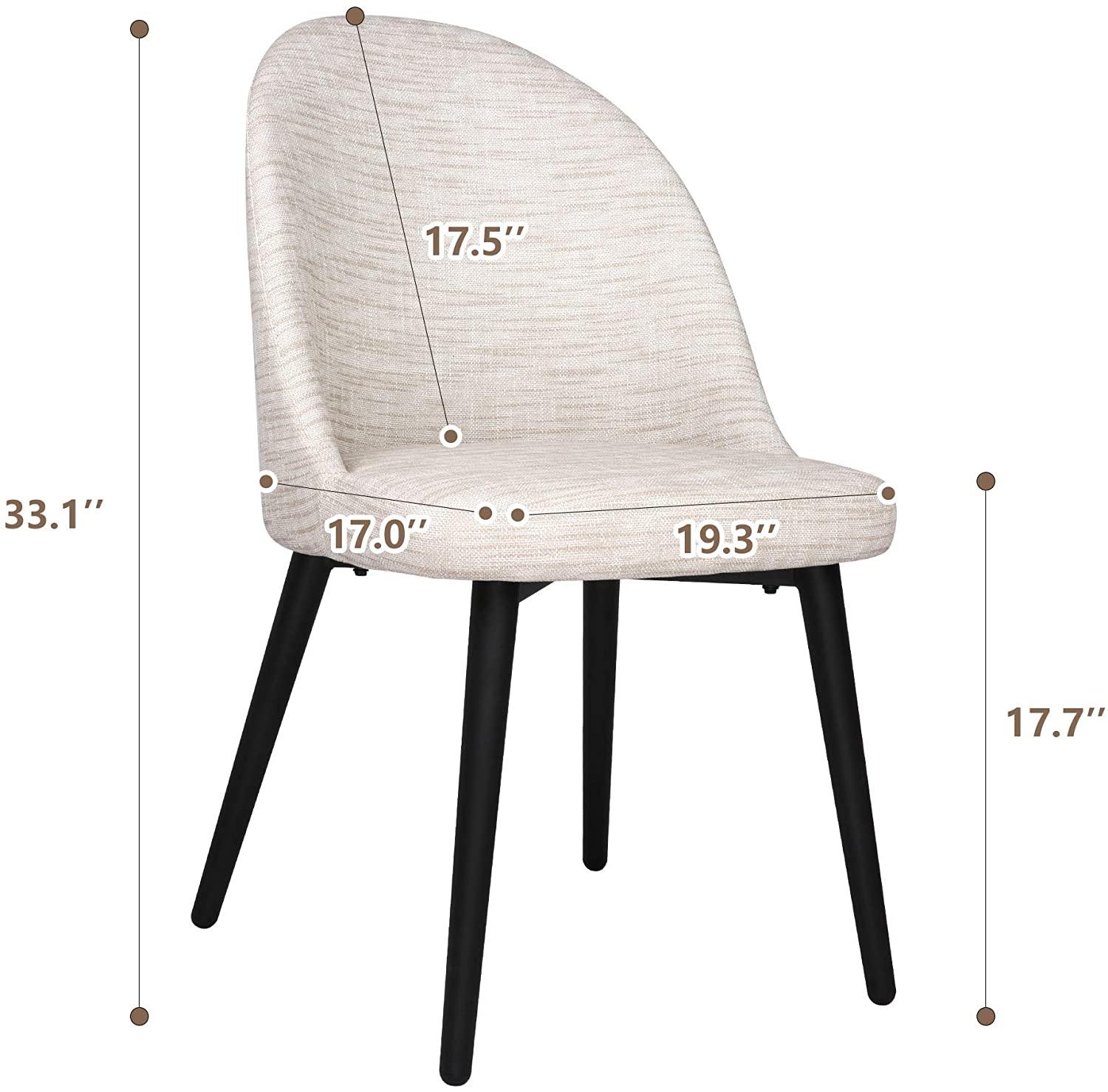 Elegant and Modern Dining Chair Set of 2, Metal Frame Comfortable and High Class Vinyl Seat, Water Repellent & Fire Retardant Suitable for Home and Restaurants, 400 lbs, White