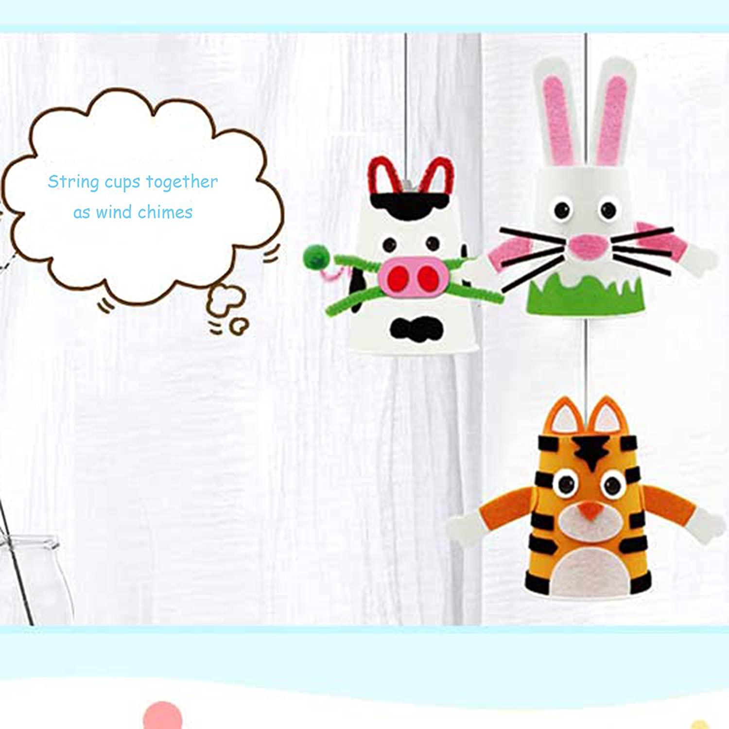 Mobee Felt Paper Cup Sticker DIY Craft Kits Paper Art Training Early Educatioanl Playing Toys Kids - Luckyermore
