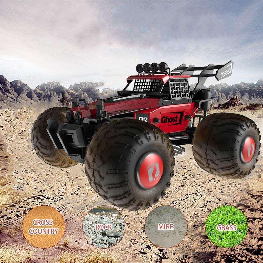 2.4GHz RC Off-Road DIY Vehicles 1:28 High Speed Climbing Truck Car，Replaceable Shell and Tire ，Green / Red Color