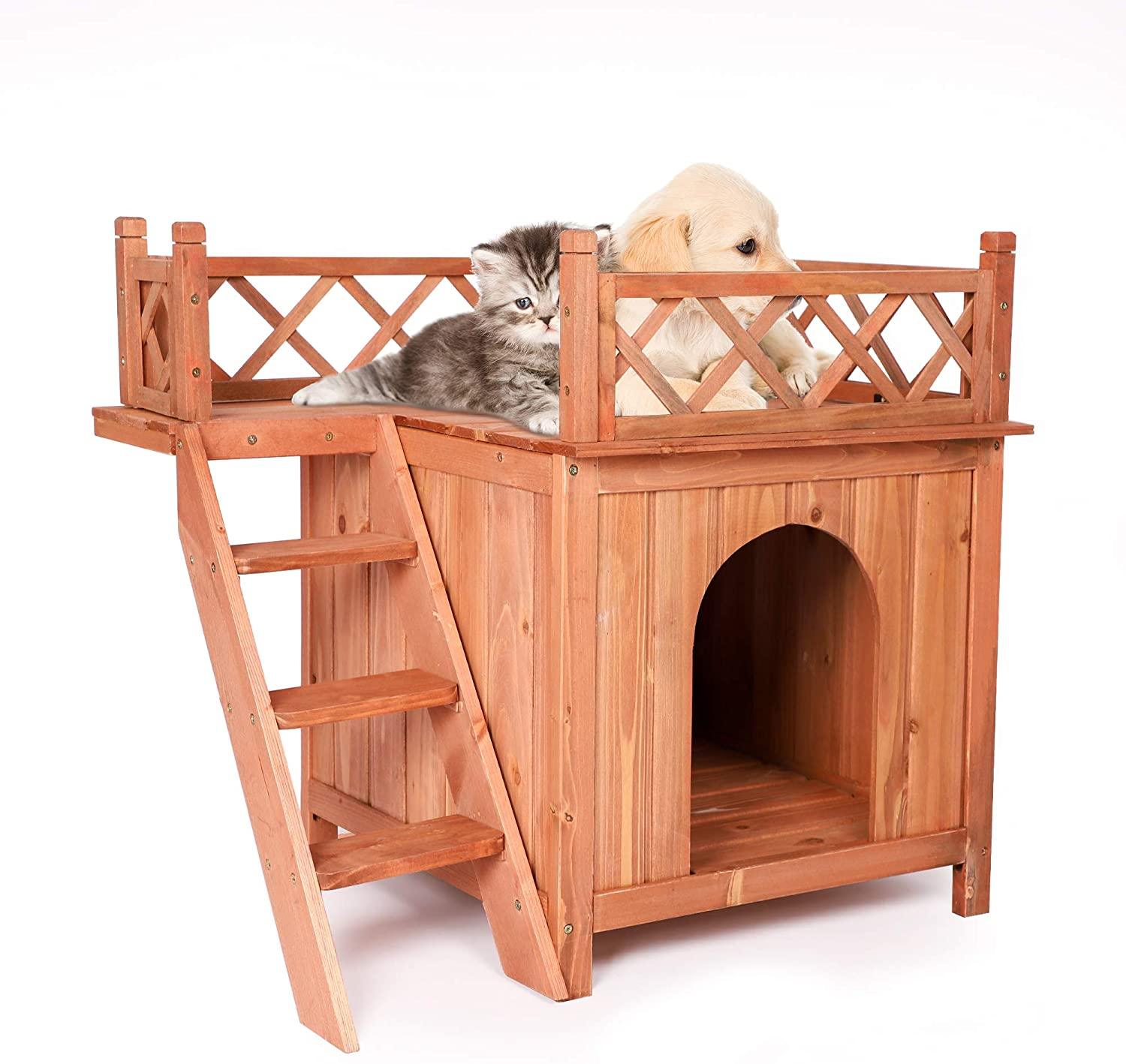 Small Pet Cage Pet House Pet Play House, Fir Wood - Luckyermore