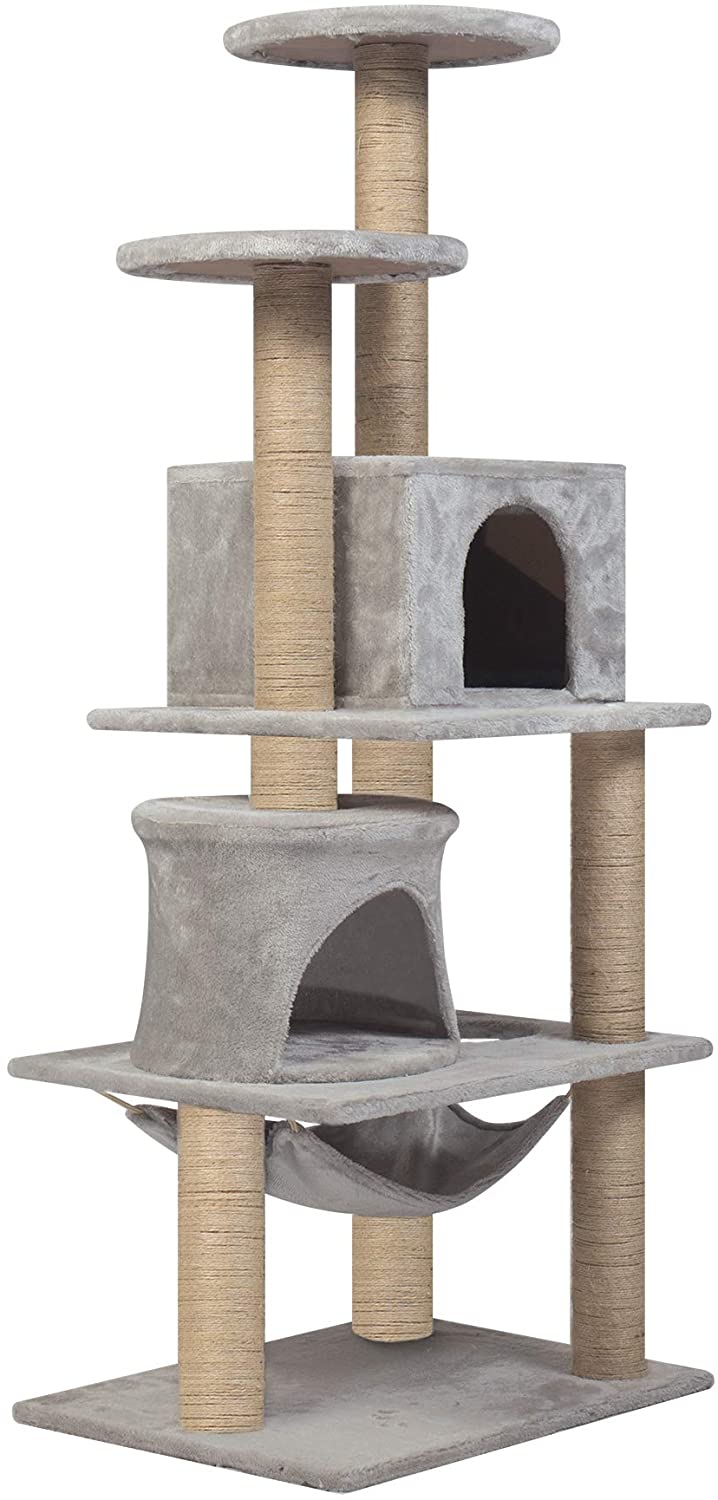 Condo Pet Furniture Multi-Level Kitten Activity Tower Play House with Sisal Scratching Posts Perch