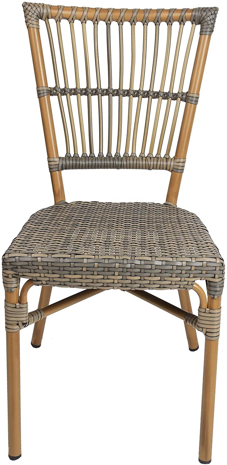 Set of 2 Patio Wicker Chairs Ultra-Light Outdoor Dining Chairs with PE Rattan and Aluminum Frame