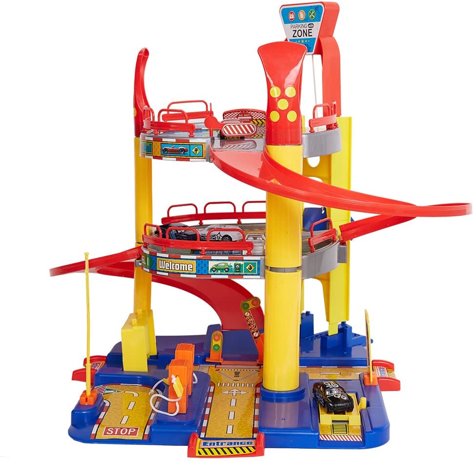 Parking Garage Playset for Toddler Car Garage for Boys (S-Size)
