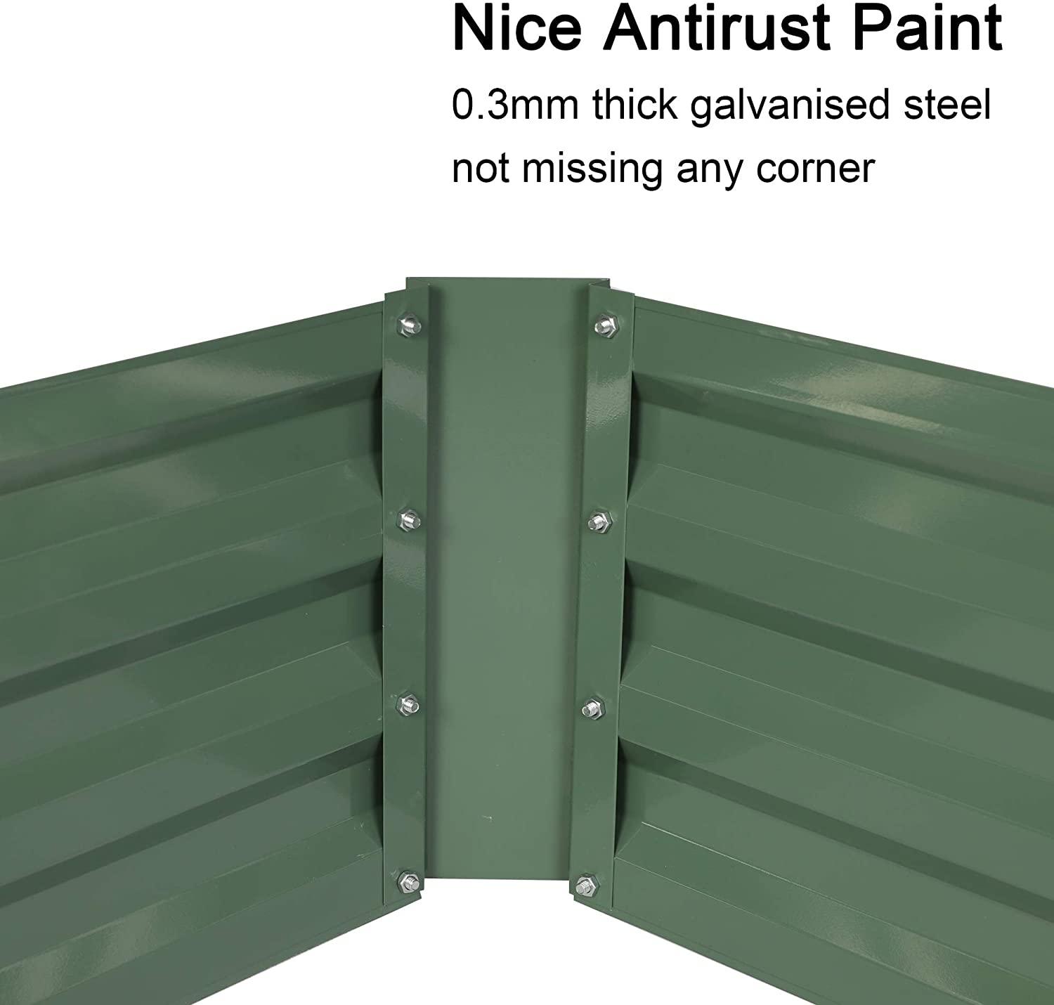48"x36"x12" Raised Garden Bed Galvanized Planter Box Anti-Rust Coating Planting Vegetables Herbs and Flowers - Luckyermore