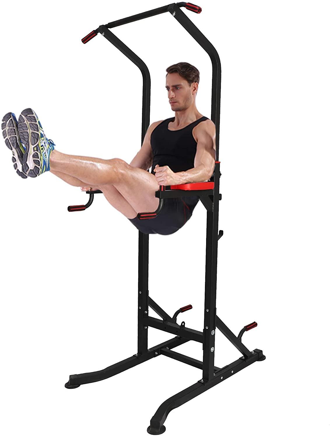 Power Tower Home Gym Pull Up Workout Dip Stand Bar Station Strength Training Fitness Exercise Equipment - Luckyermore