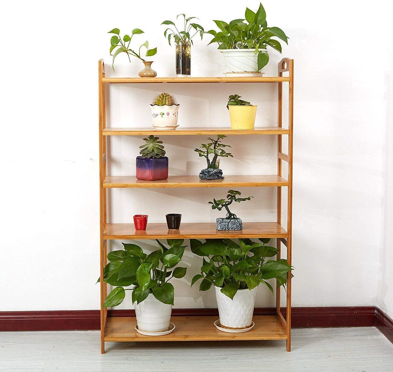 6-Tier Bamboo Shoe Rack Entryway Free Standing Shoe Shelf Storage Organizer for Home Office Bathroom, Plant Stand Bookshelf - Luckyermore