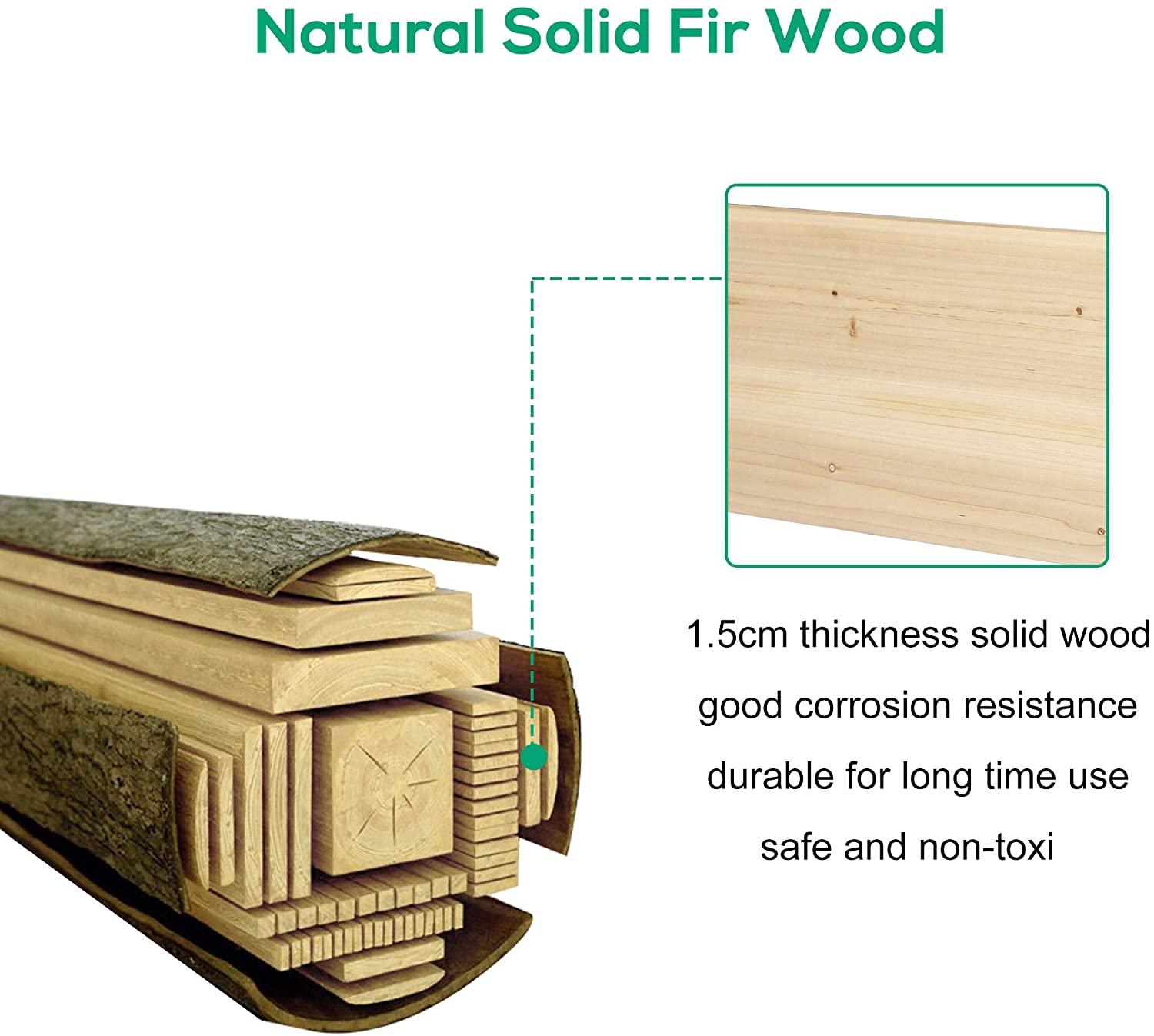 3 Tier Raised Garden Bed Outdoor Wooden Elevated Planter Box Solid Fir Wood for Planting Flower Vegetable Fruit - Luckyermore