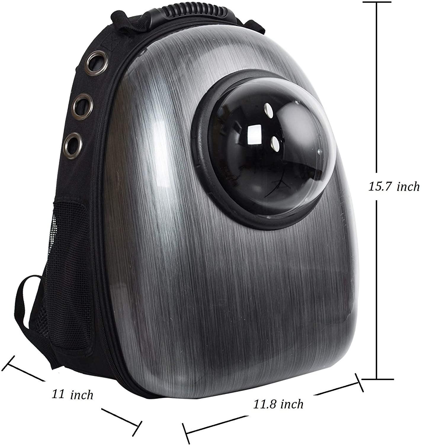 Travel Pet Carrier Backpack Cat Carrier Space Capsule Bubble Design, Black - Luckyermore