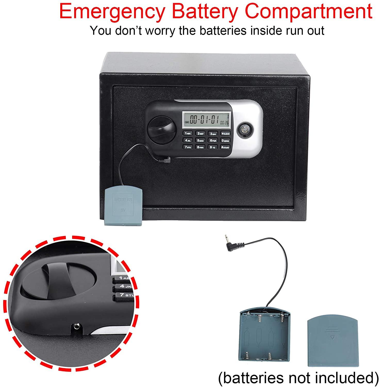 0.5 Cu Ft Small Home Safe Box Money Safe Wall Safe with Alarm System - Luckyermore