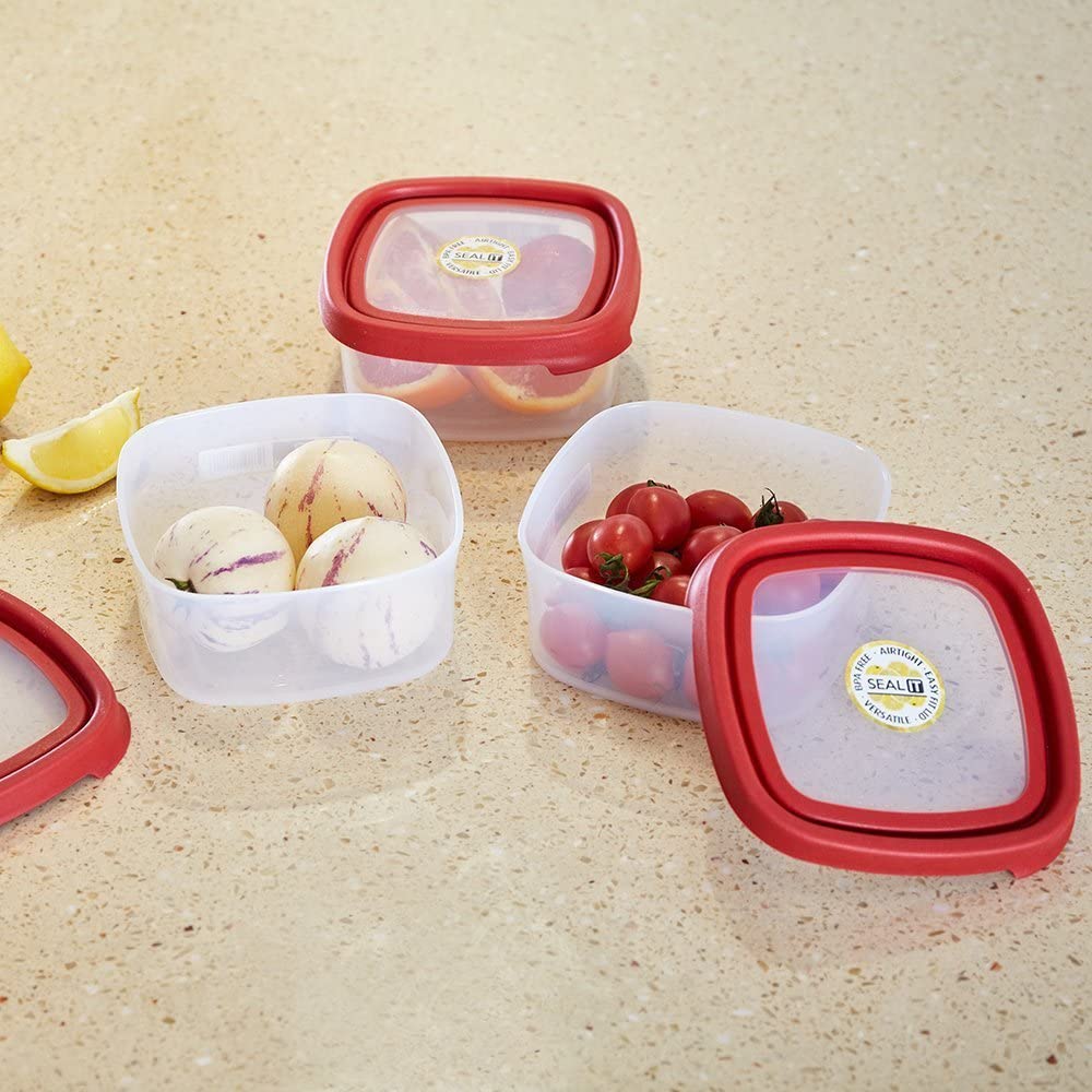 Wham 6 PCS Food Storage Containers With Lids Durable Plastic Containers Set - Airtight, Leakproof,BPA Free, Microwave, Freezer & Dishwasher Safe, Set of 3 (3.2 Cup)