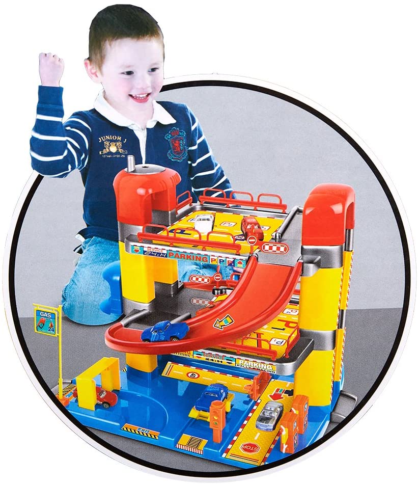 Parking Garage Playset for Toddler Car Garage for Boys (M-Size)