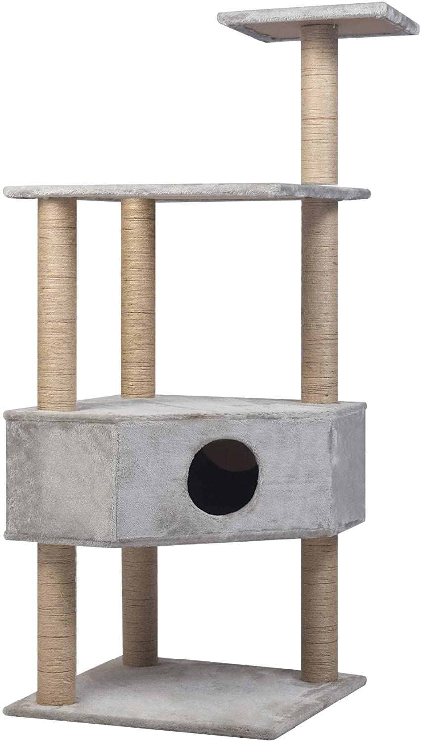 Condo Pet Furniture Multi-Level Kitten Activity Tower Play House with Sisal Scratching Posts Perch (Style 8)
