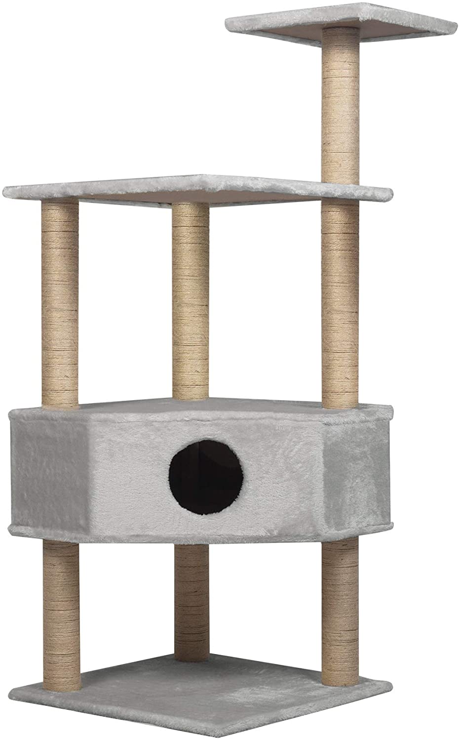 Condo Pet Furniture Multi-Level Kitten Activity Tower Play House with Sisal Scratching Posts Perch (Style 8)