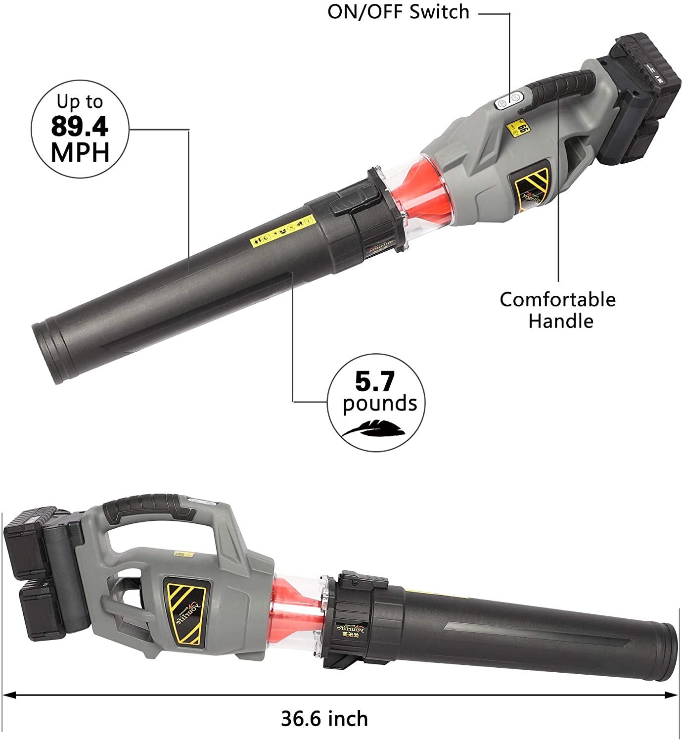 Cordless Leaf Blower Battery Powered Electric Leaf Blower 89 MPH Variable Speed 18000 RPM 40V Lithium Leaf Blower Cordless with Battery & Charger Garden Cleaning Garage Dusting - Luckyermore