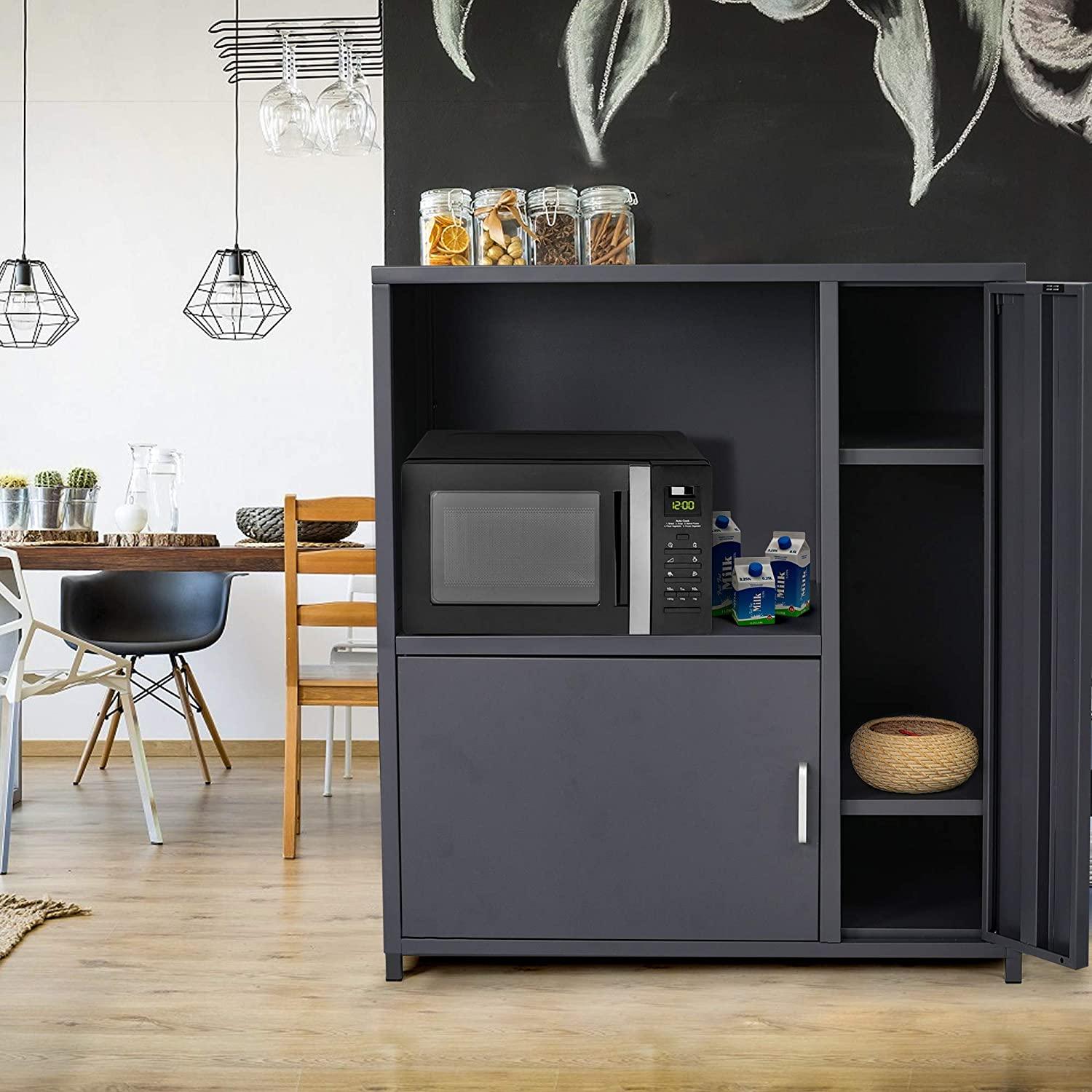 Microwave/Coffee Maker Storage Cabinet Adjustable Shelf Large Capacity Cabinet Multifunctional Utility Cabinet for Home and Office - Luckyermore
