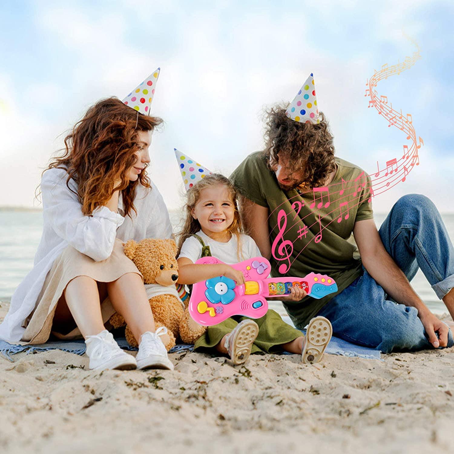 Guitar Toys for Toddler - Musical Instruments with Light and Music - Kids Preschool Early Education Play Toy for Boys Girls - Ages 12 Months and Up - Luckyermore