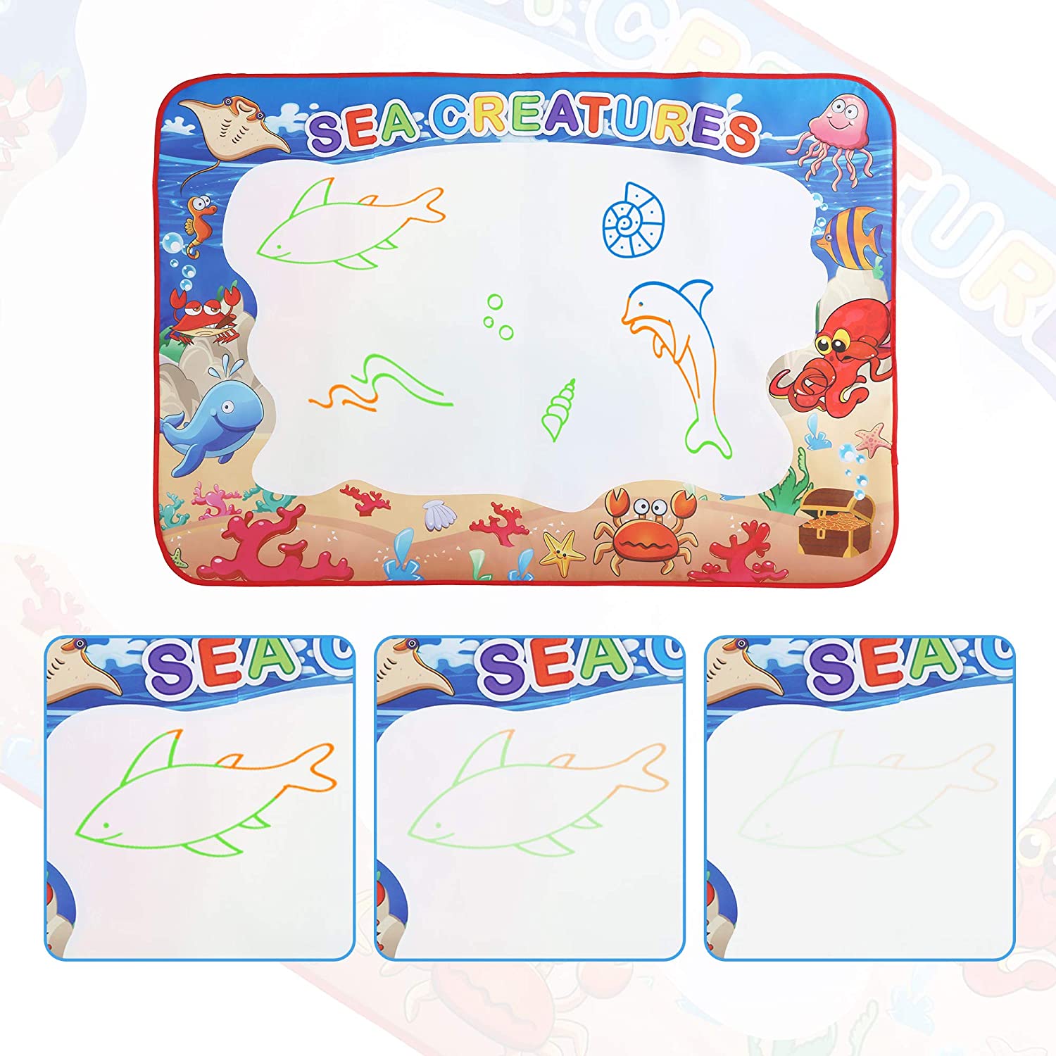 Water Doodle Mat 39 x 28 inches Water Colors Drawing Board for Children Educational Toys for Kids Boys Girls Age 3 4 5 6 7 8 Year Old